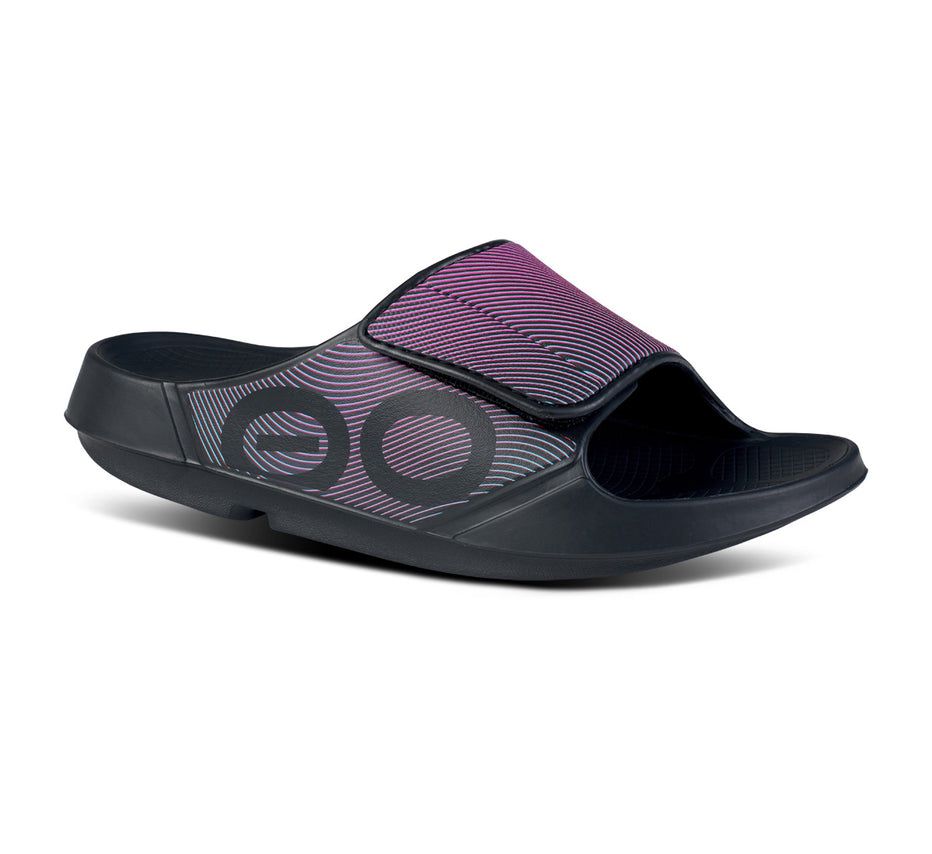 Oofos Ooahh Sport Flex - Men's Slide Black / Purple - Canada ( BKTU-19028 )